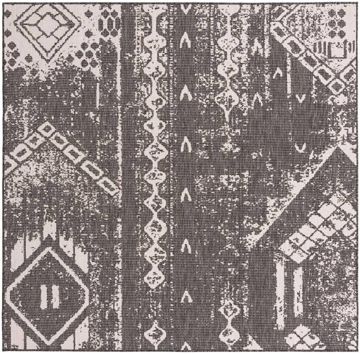 Detail image of 7' x 7' Easy-Clean Bohemian Indoor / Outdoor Square Rug