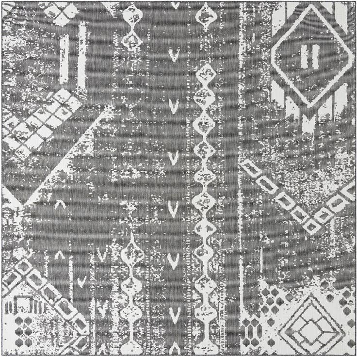 Detail image of 10' 8 x 10' 8 Easy-Clean Bohemian Indoor / Outdoor Square Rug