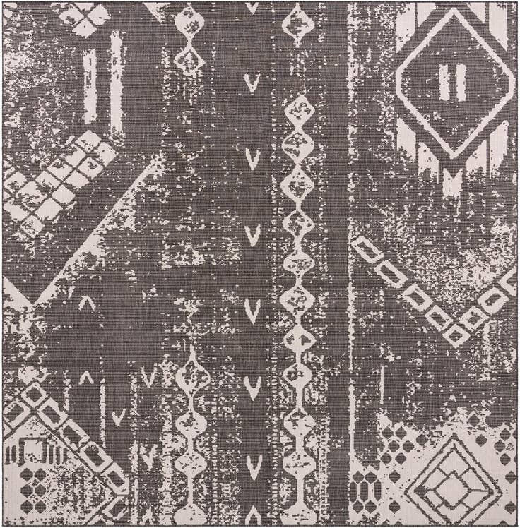 Detail image of 13' x 13' Easy-Clean Bohemian Indoor / Outdoor Square Rug