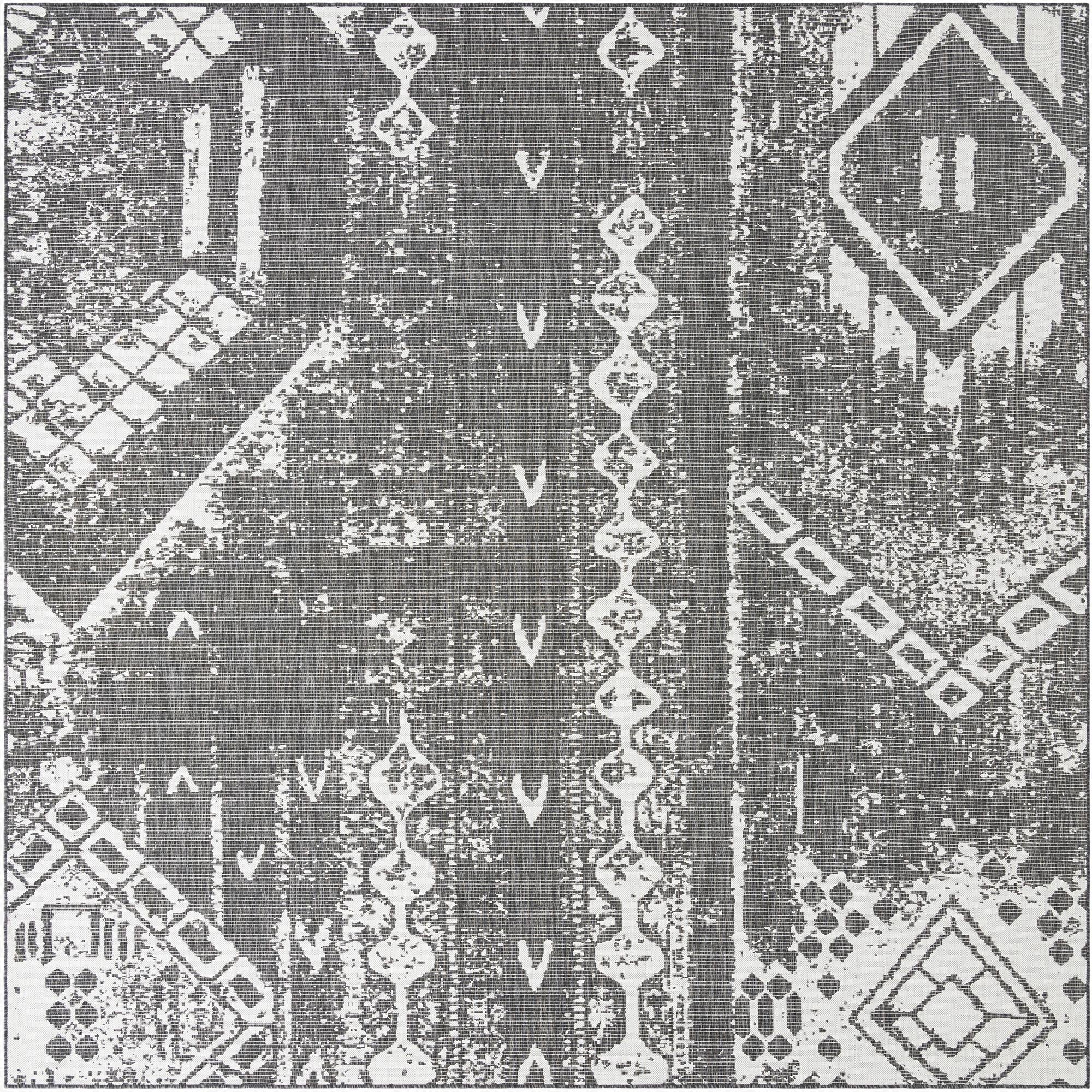 10' 8 x 10' 8  Washable Bohemian Indoor / Outdoor Square Rug