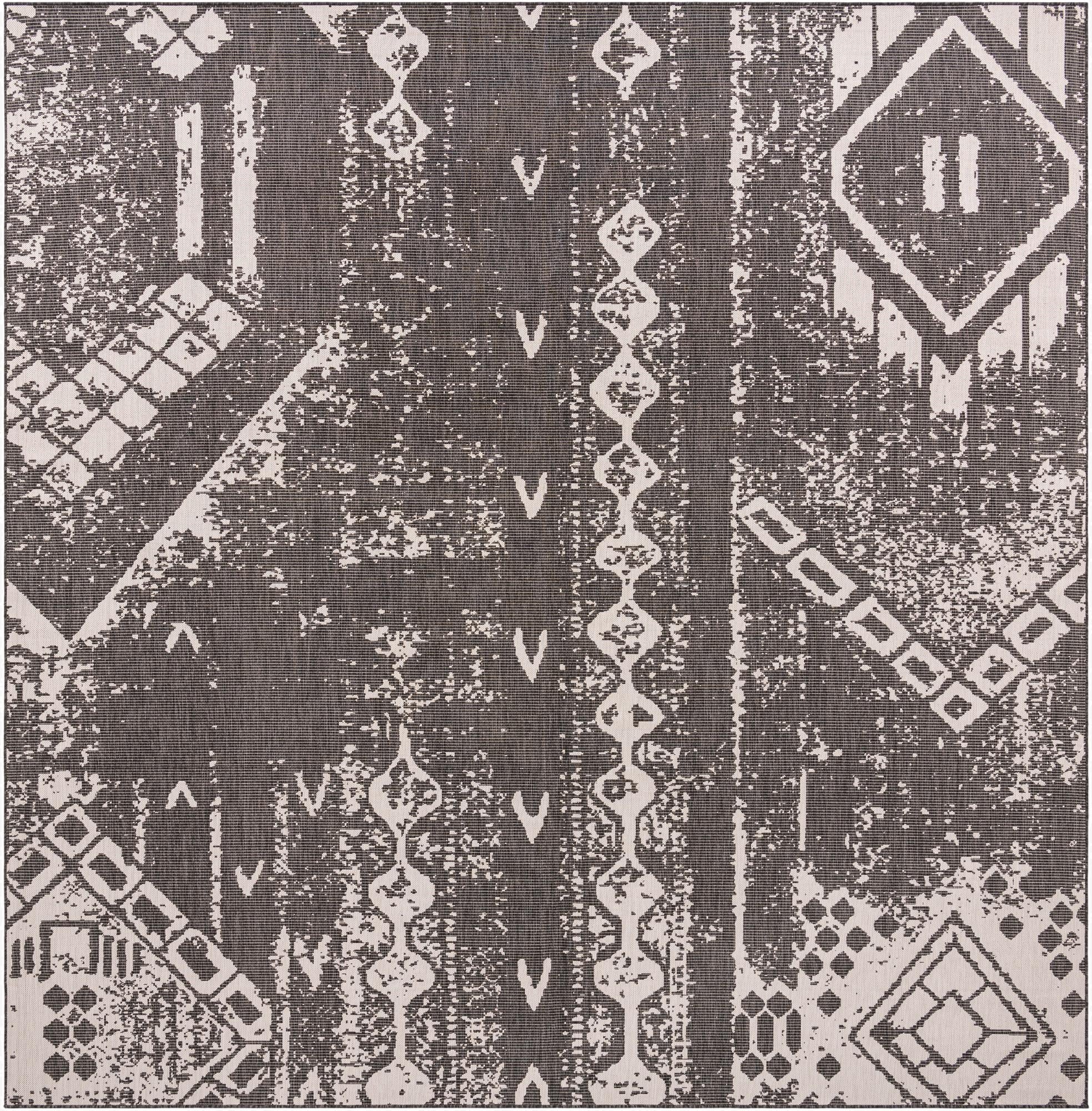 13' x 13'  Washable Bohemian Indoor / Outdoor Square Rug