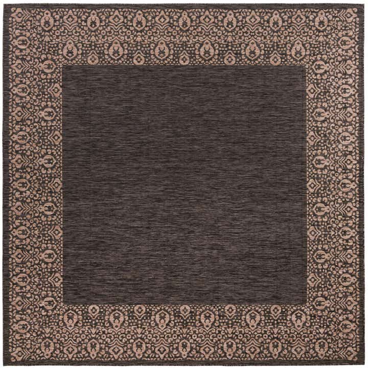 10' 8 x 10' 8 Easy-Clean Border Indoor / Outdoor Square Rug
