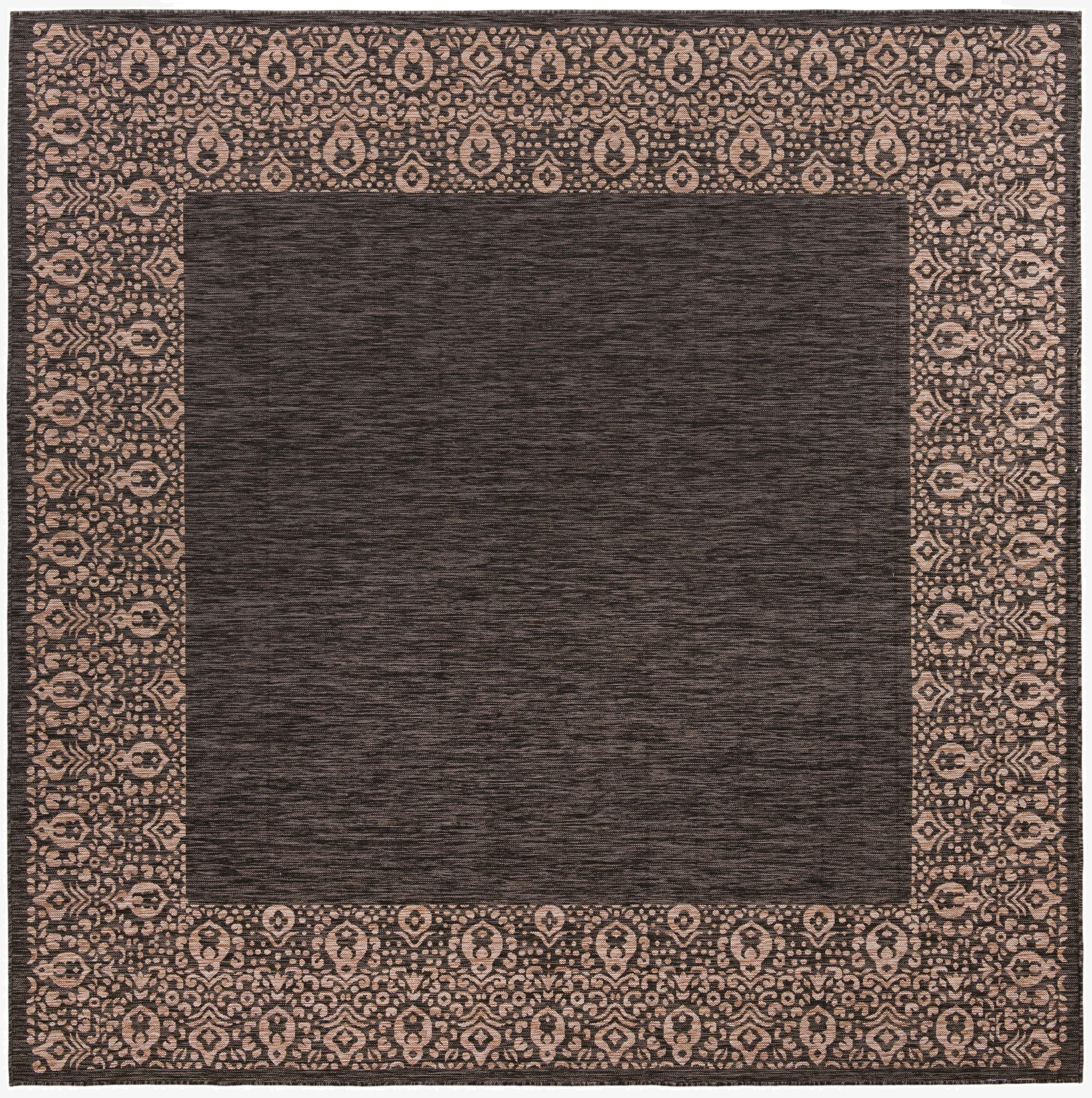 10' 8 x 10' 8  Washable Border Indoor / Outdoor Square Rug