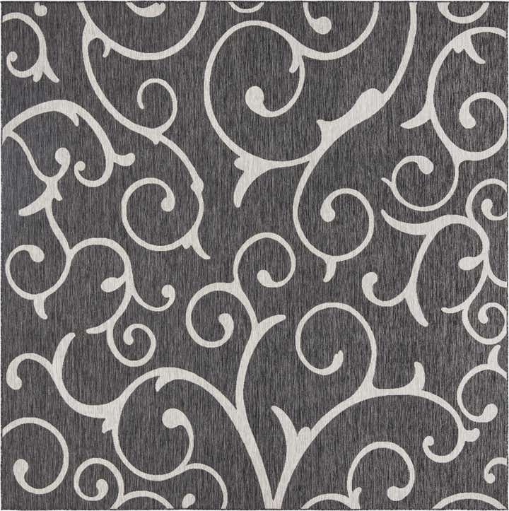 10' 8 x 10' 8 Easy-Clean Botanical Indoor / Outdoor Square Rug