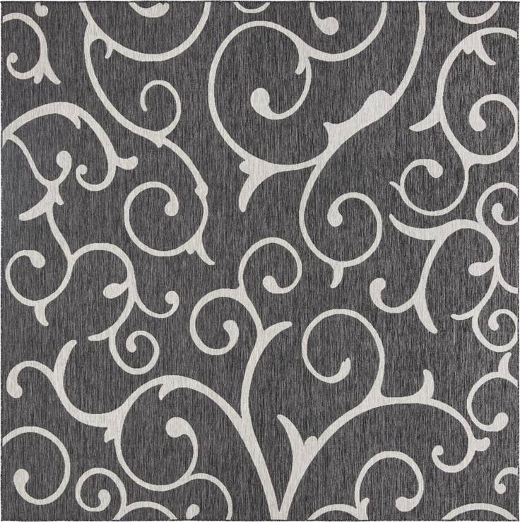 Detail image of 10' 8 x 10' 8 Easy-Clean Botanical Indoor / Outdoor Square Rug