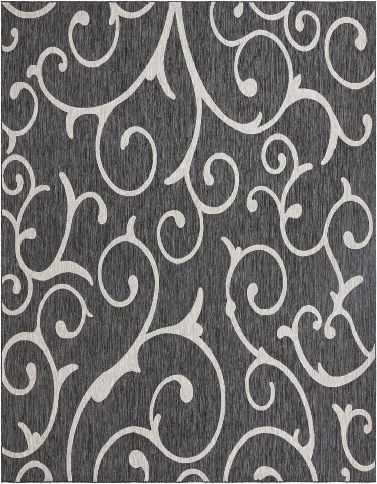 Detail image of 13' x 13' Easy-Clean Botanical Indoor / Outdoor Square Rug