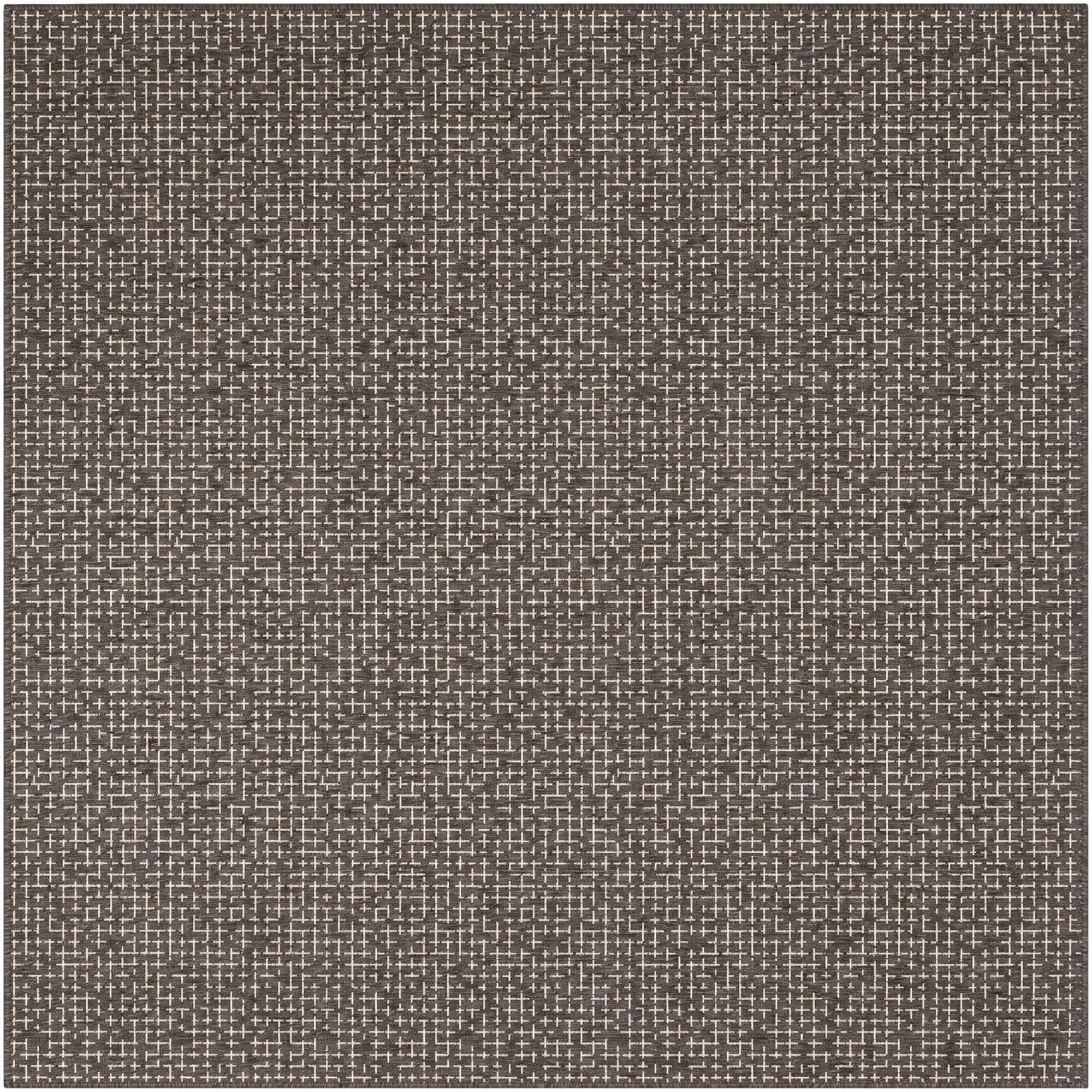 7' 10 x 7' 10 Easy-Clean Checkered Indoor / Outdoor Square Rug