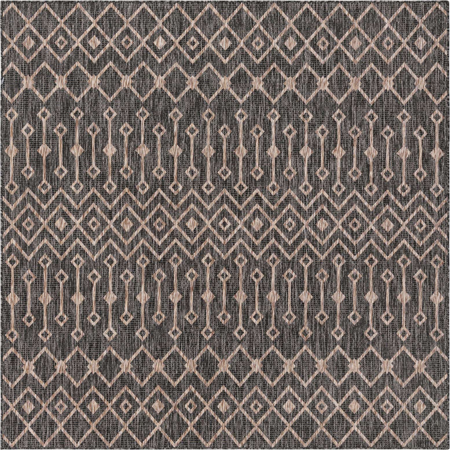 7' 10 x 7' 10 Easy-Clean Lattice Indoor / Outdoor Square Rug