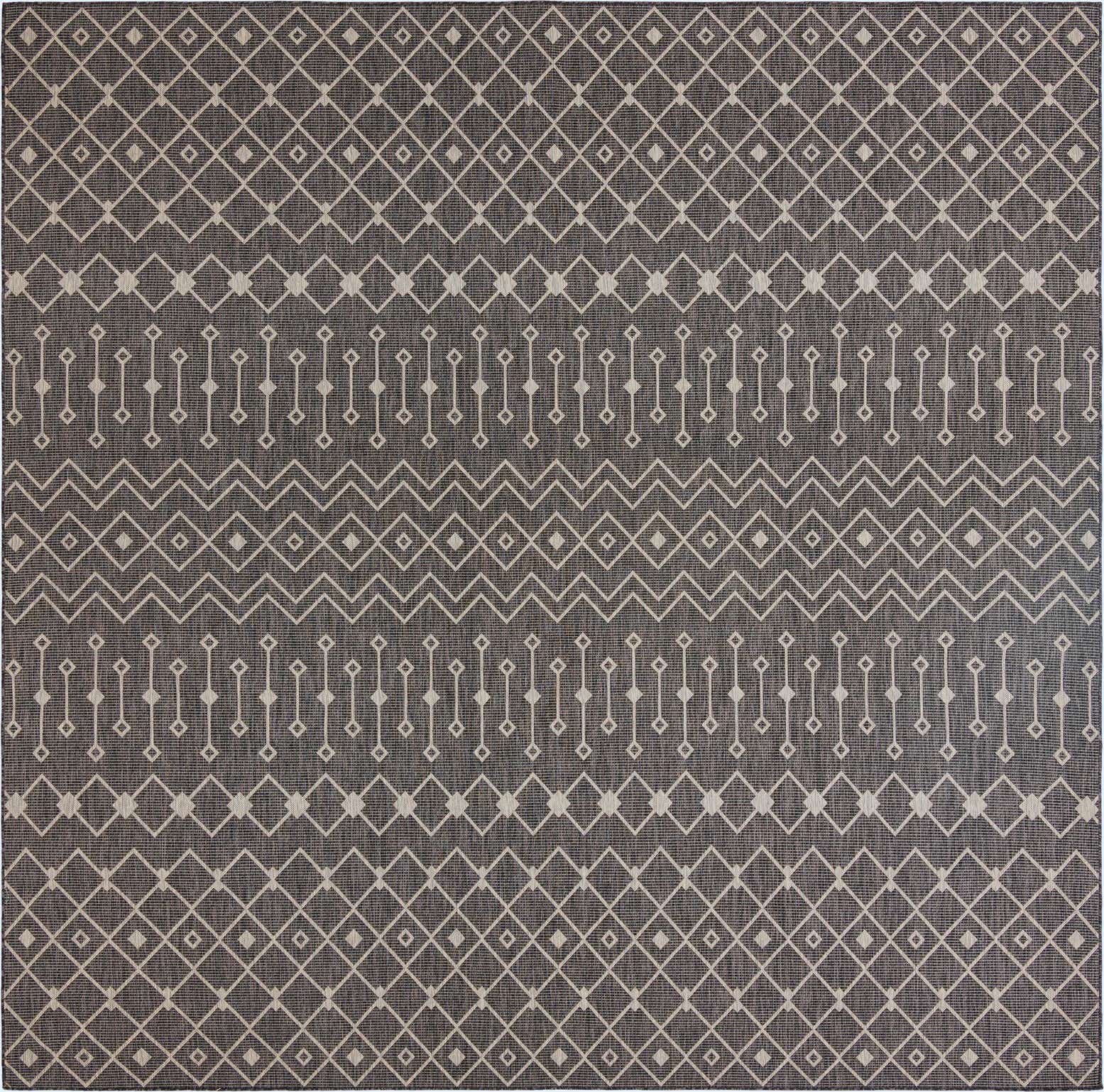 13' x 13' Easy-Clean Lattice Indoor / Outdoor Square Rug