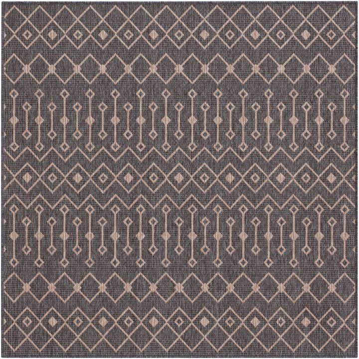 6' x 6' Easy-Clean Lattice Indoor / Outdoor Square Rug