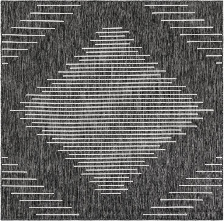 Detail image of 6' x 6' Easy-Clean Modern Indoor / Outdoor Square Rug