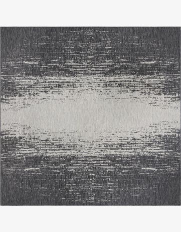 Charcoal Gray Easy-Clean Modern Indoor / Outdoor Square Rug