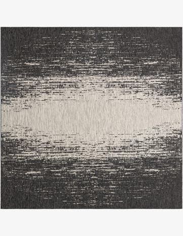 Charcoal Gray Easy-Clean Modern Indoor / Outdoor Square Rug
