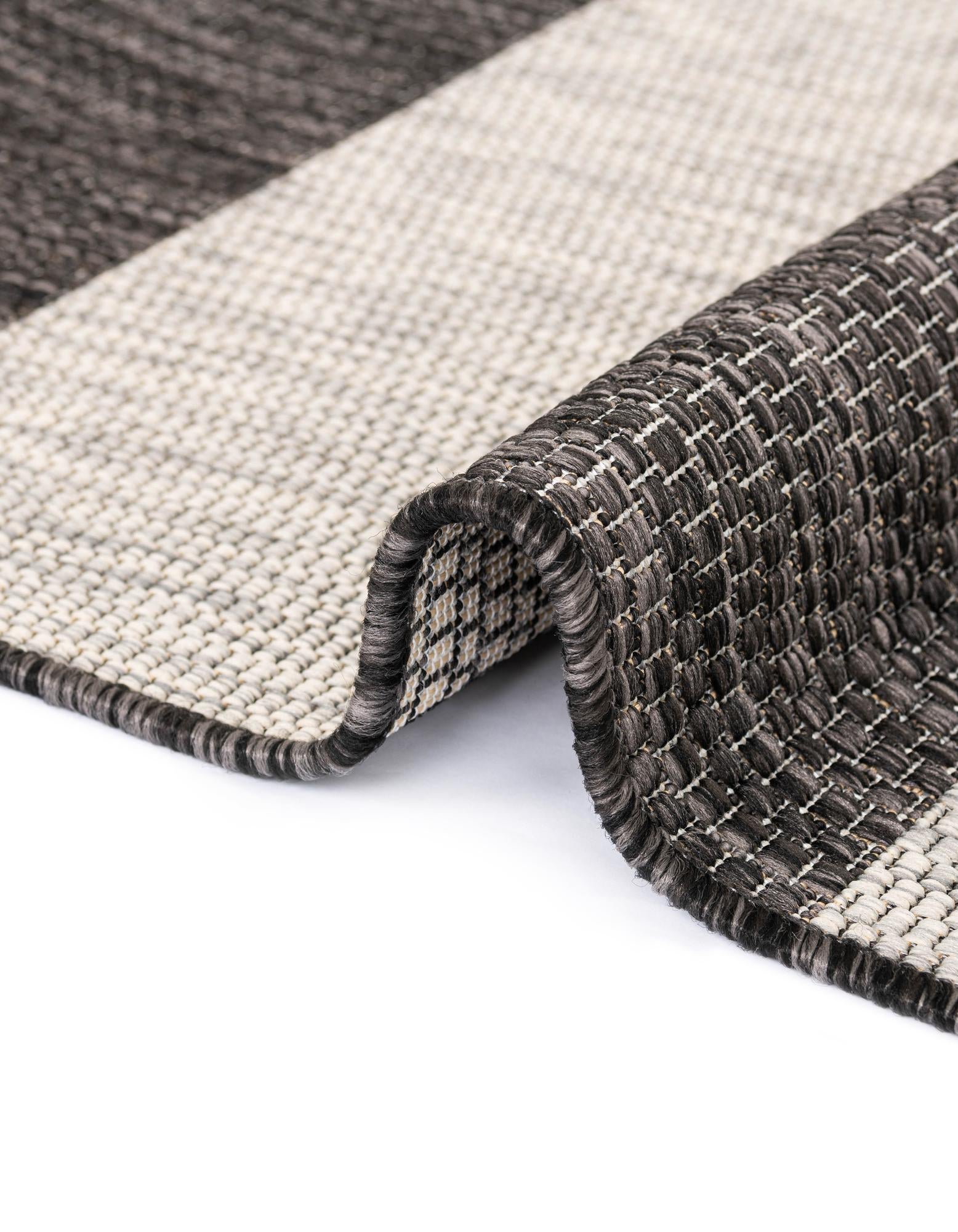 6' x 6' Easy-Clean Striped Indoor / Outdoor Square Rug