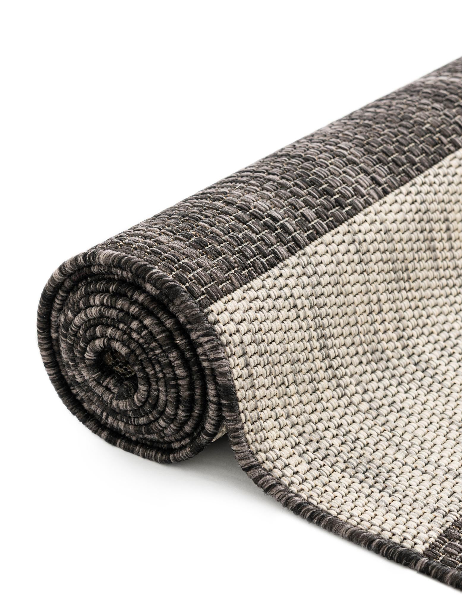 6' x 6' Easy-Clean Striped Indoor / Outdoor Square Rug