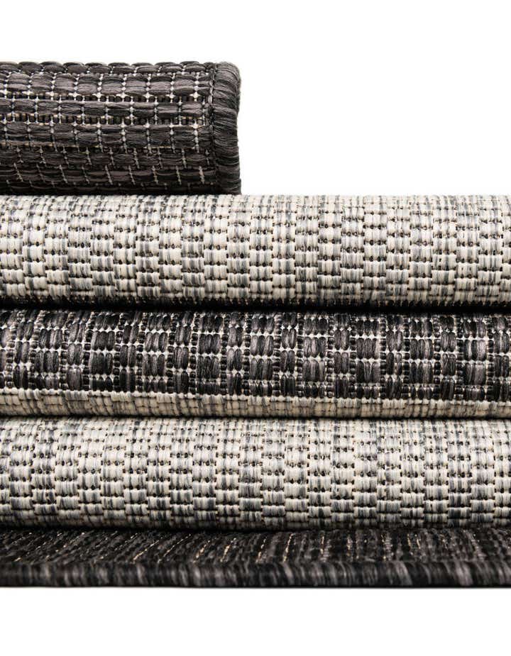 6' x 6' Easy-Clean Striped Indoor / Outdoor Square Rug