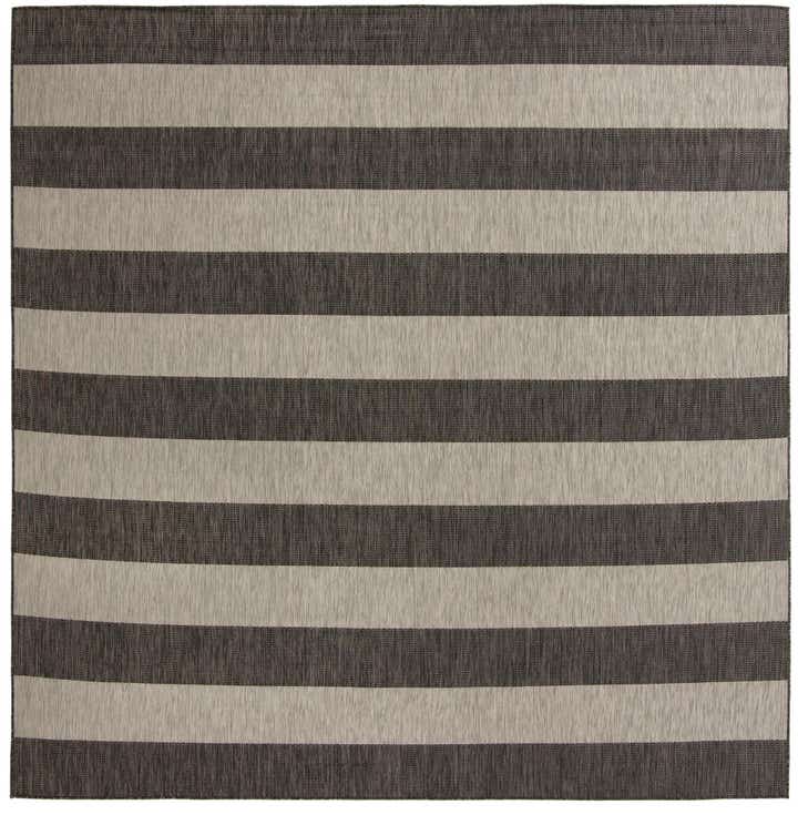 10' 8 x 10' 8 Easy-Clean Striped Indoor / Outdoor Square Rug