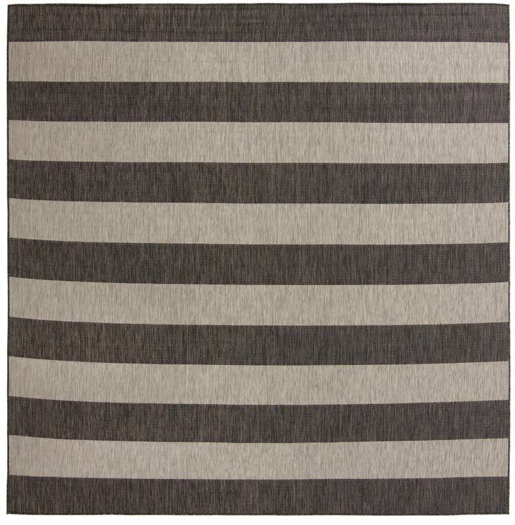 Detail image of 10' 8 x 10' 8 Easy-Clean Striped Indoor / Outdoor Square Rug