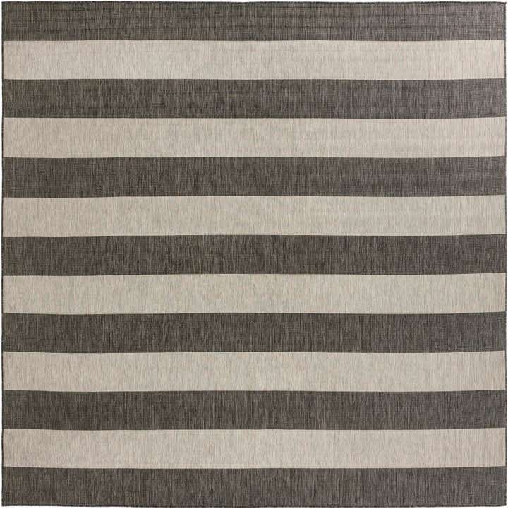 13' x 13' Easy-Clean Striped Indoor / Outdoor Square Rug