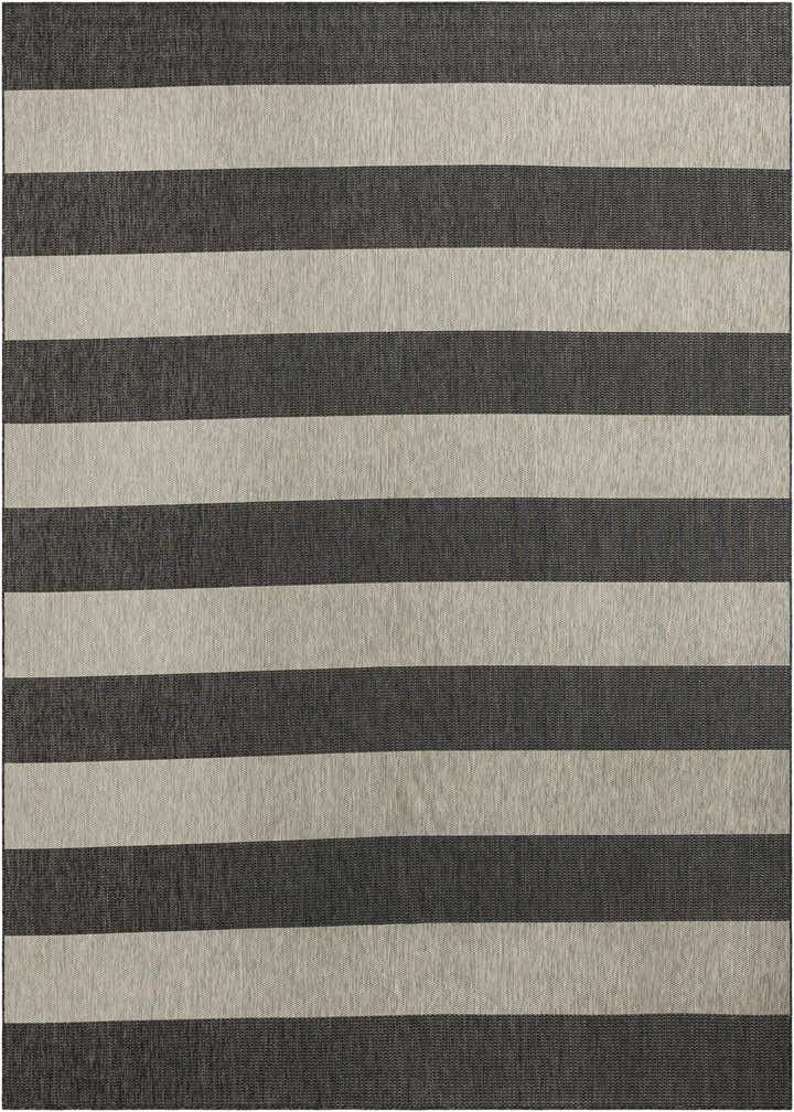 12' x 12' Easy-Clean Striped Indoor / Outdoor Square Rug