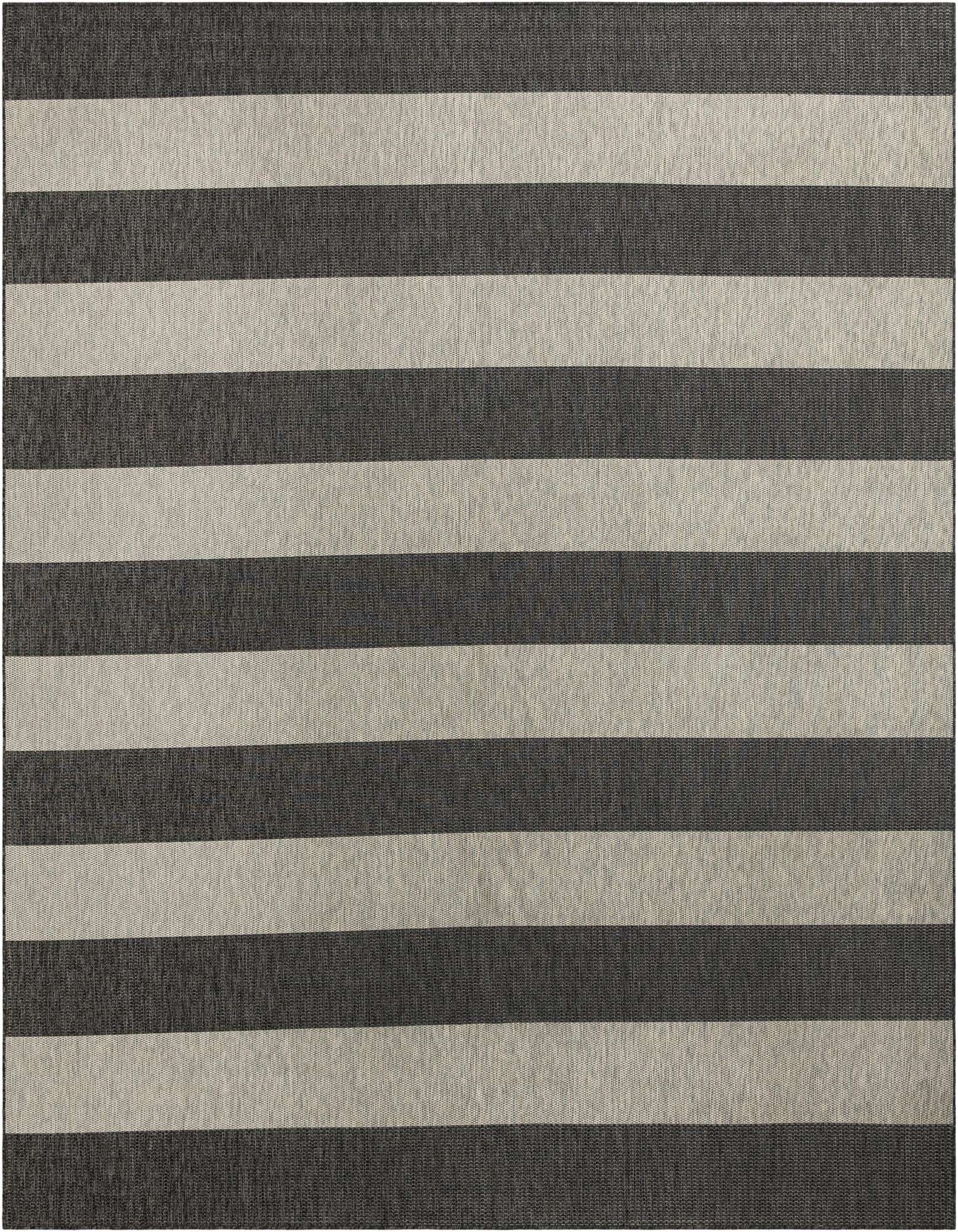 12' x 12' Easy-Clean Striped Indoor / Outdoor Square Rug
