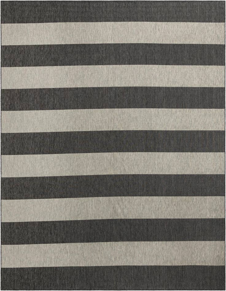 Detail image of 12' x 12' Easy-Clean Striped Indoor / Outdoor Square Rug