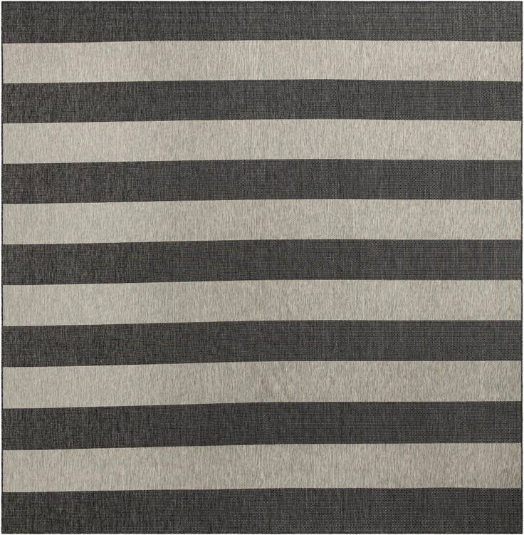 Detail image of 12' x 12' Easy-Clean Striped Indoor / Outdoor Square Rug