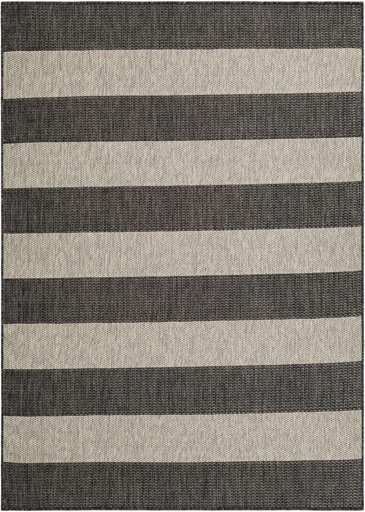 6' x 6' Easy-Clean Striped Indoor / Outdoor Square Rug