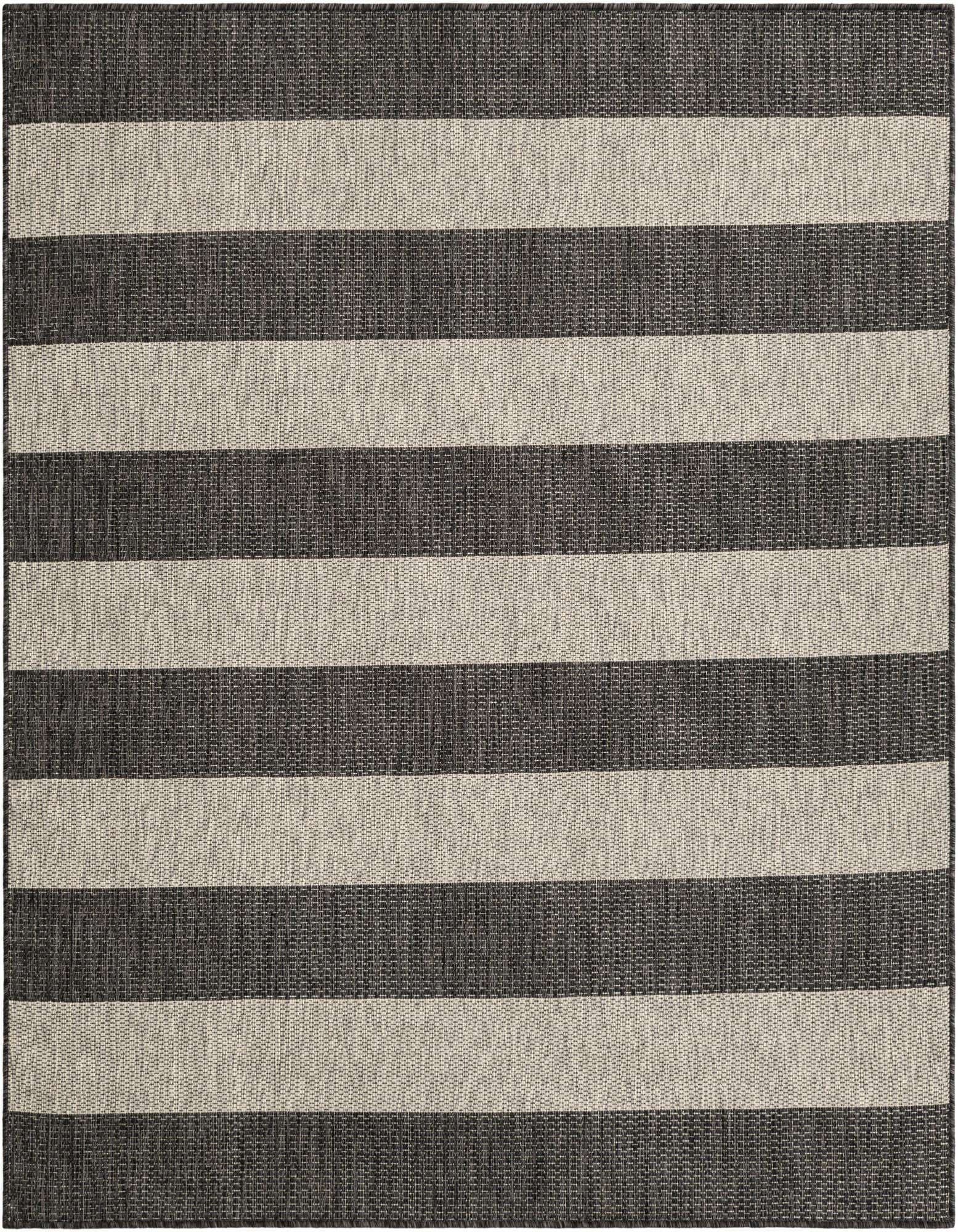 6' x 6' Easy-Clean Striped Indoor / Outdoor Square Rug