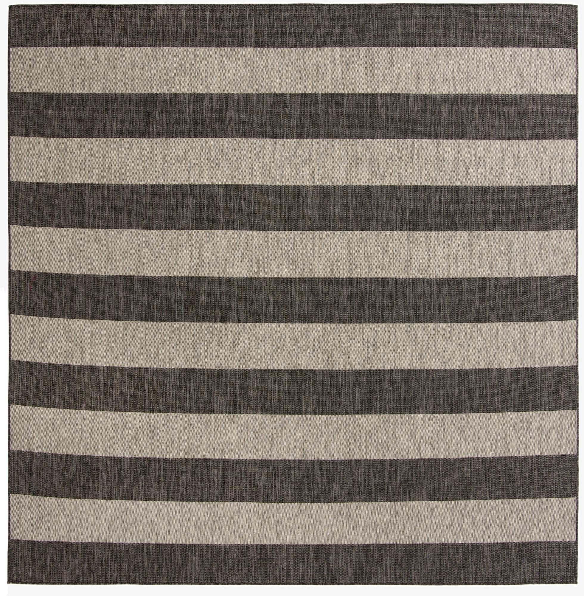 10' 8 x 10' 8  Washable Striped Indoor / Outdoor Square Rug