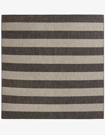 10' 8 x 10' 8 Easy-Clean Striped Indoor / Outdoor Square Rug