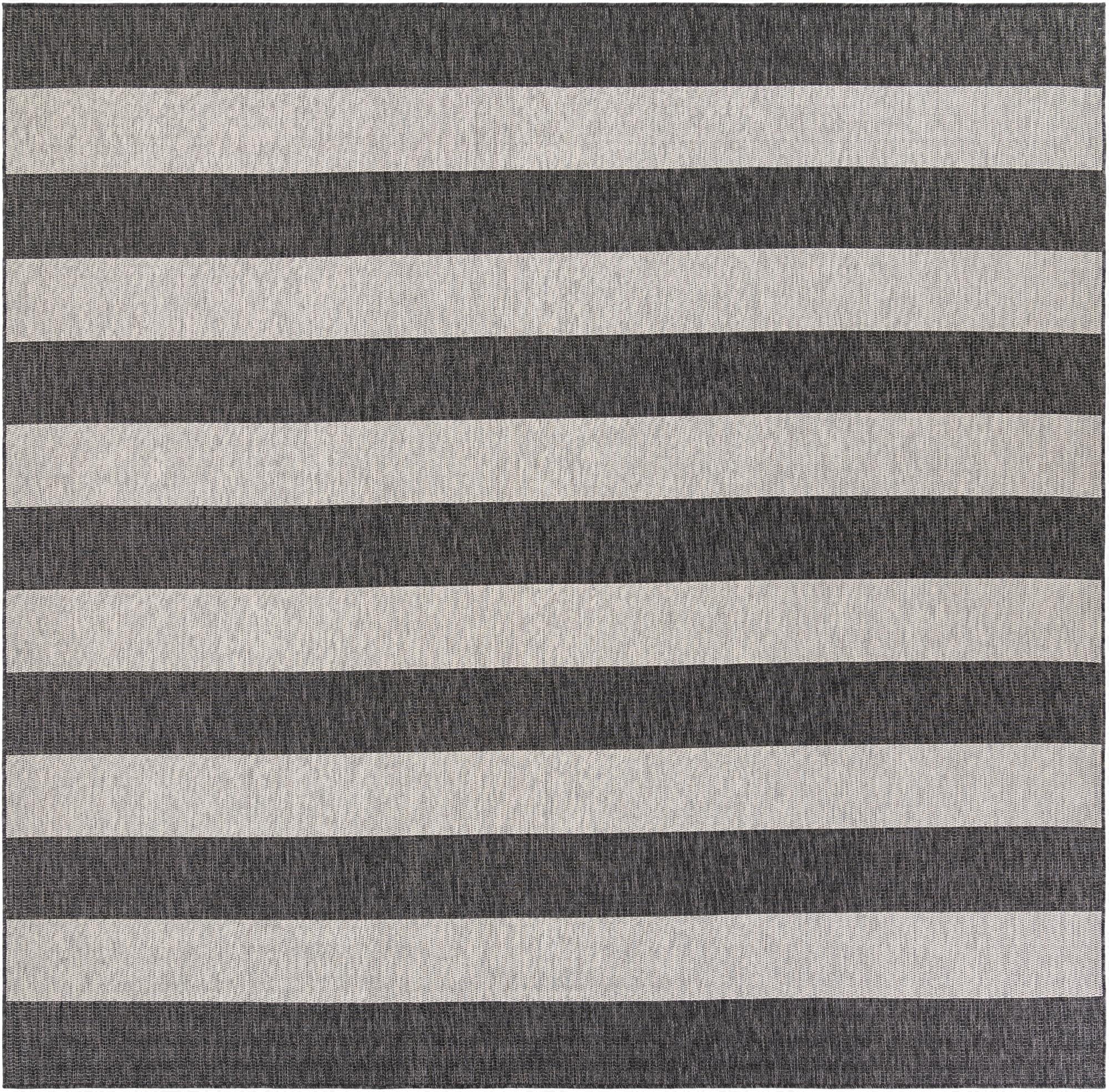 Primary image 10' x 10'  Washable Striped Indoor / Outdoor Square Rug