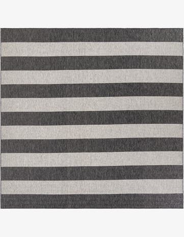 10' x 10' Easy-Clean Striped Indoor / Outdoor Square Rug