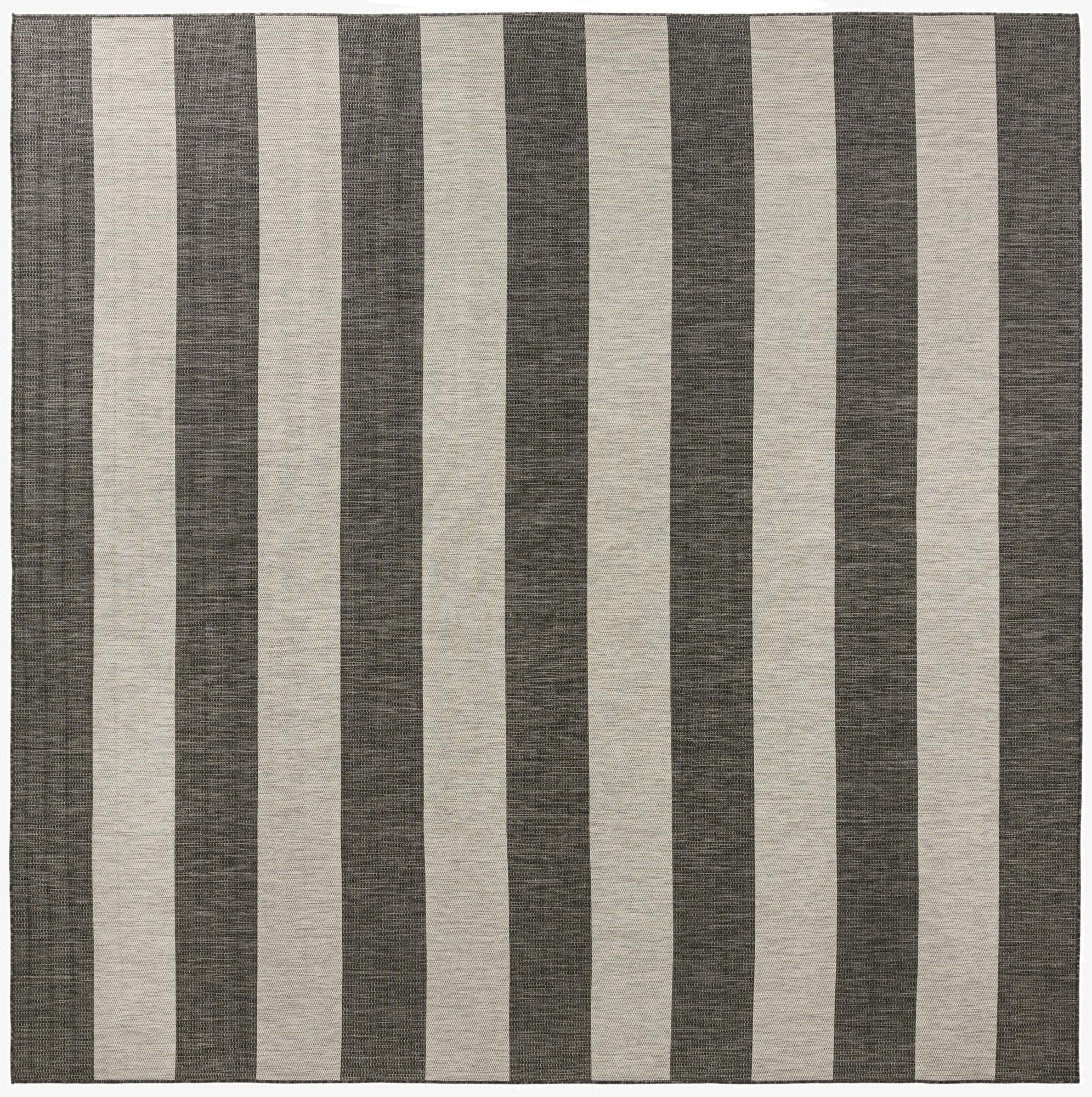 13' x 13'  Washable Striped Indoor / Outdoor Square Rug