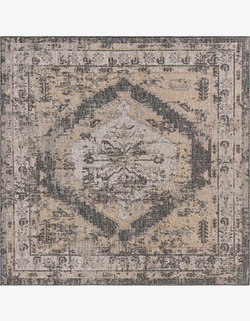 10' x 10' Easy-Clean Traditional Indoor / Outdoor Square Rug