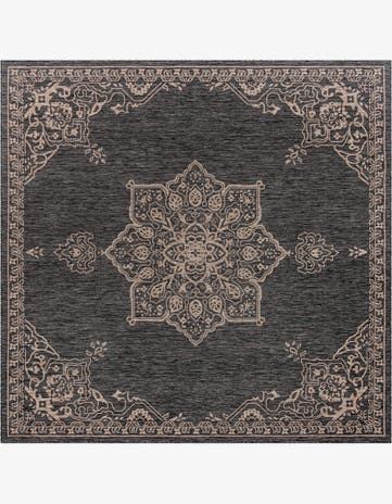 10' 8 x 10' 8 Easy-Clean Traditional Indoor / Outdoor Square Rug