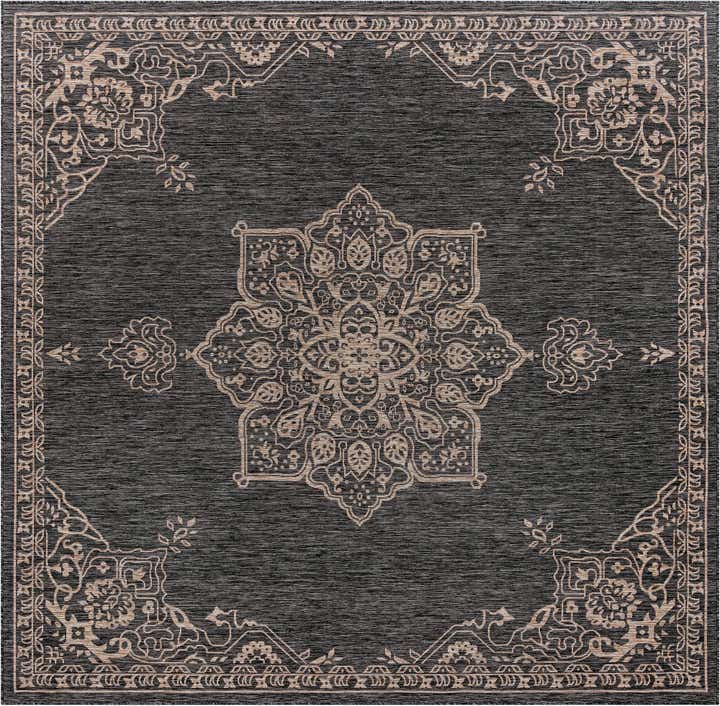 10' 8 x 10' 8 Easy-Clean Traditional Indoor / Outdoor Square Rug