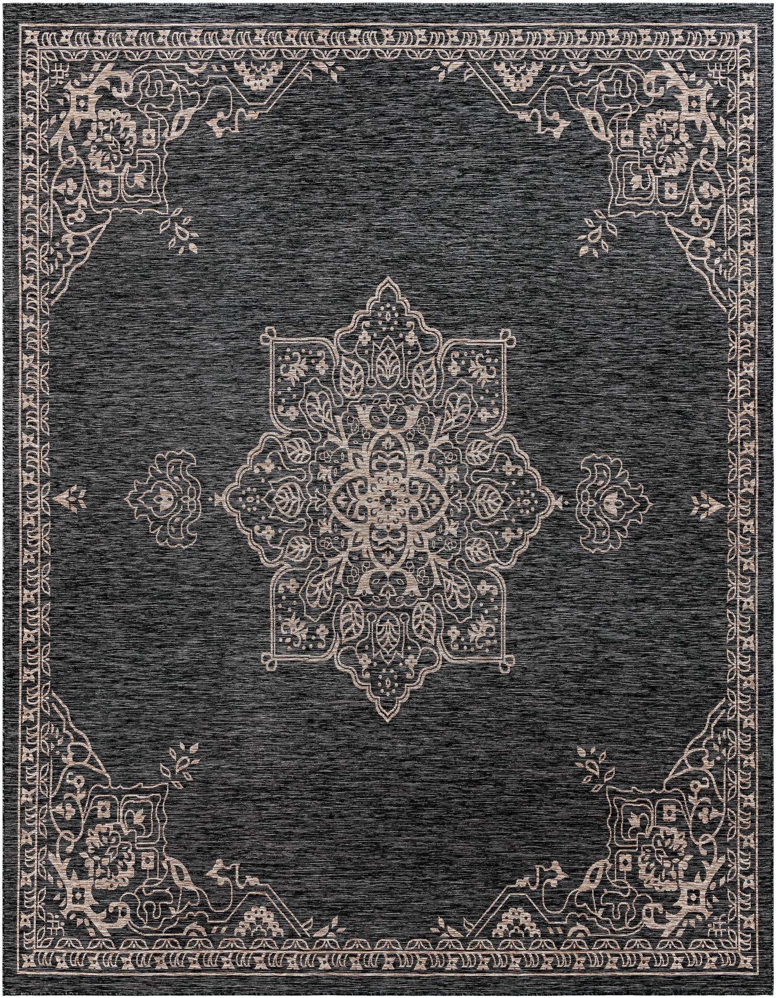13' x 13' Easy-Clean Traditional Indoor / Outdoor Square Rug