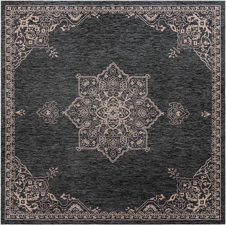 Detail image of 13' x 13' Easy-Clean Traditional Indoor / Outdoor Square Rug