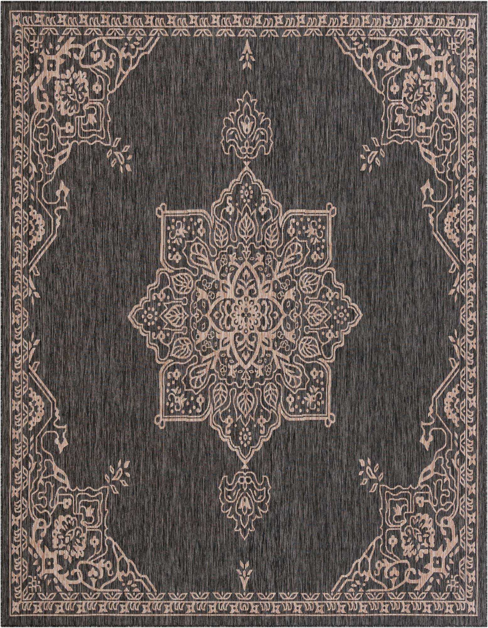 10' x 10' Easy-Clean Traditional Indoor / Outdoor Square Rug
