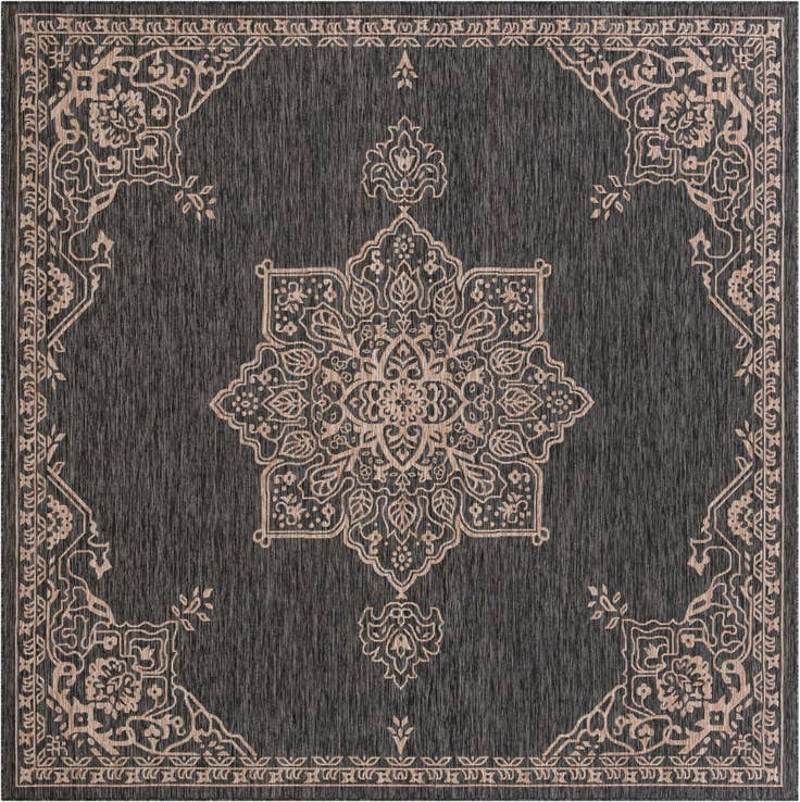 Detail image of 10' x 10' Easy-Clean Traditional Indoor / Outdoor Square Rug