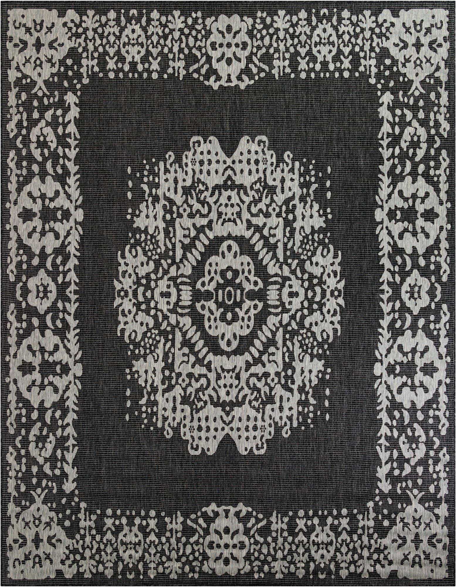 10' x 10' Easy-Clean Traditional Indoor / Outdoor Square Rug