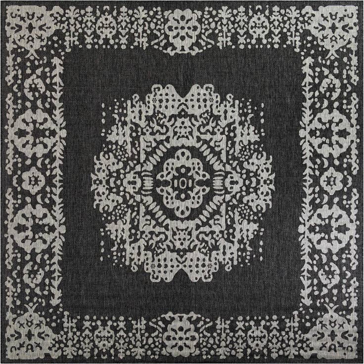 Detail image of 10' x 10' Easy-Clean Traditional Indoor / Outdoor Square Rug