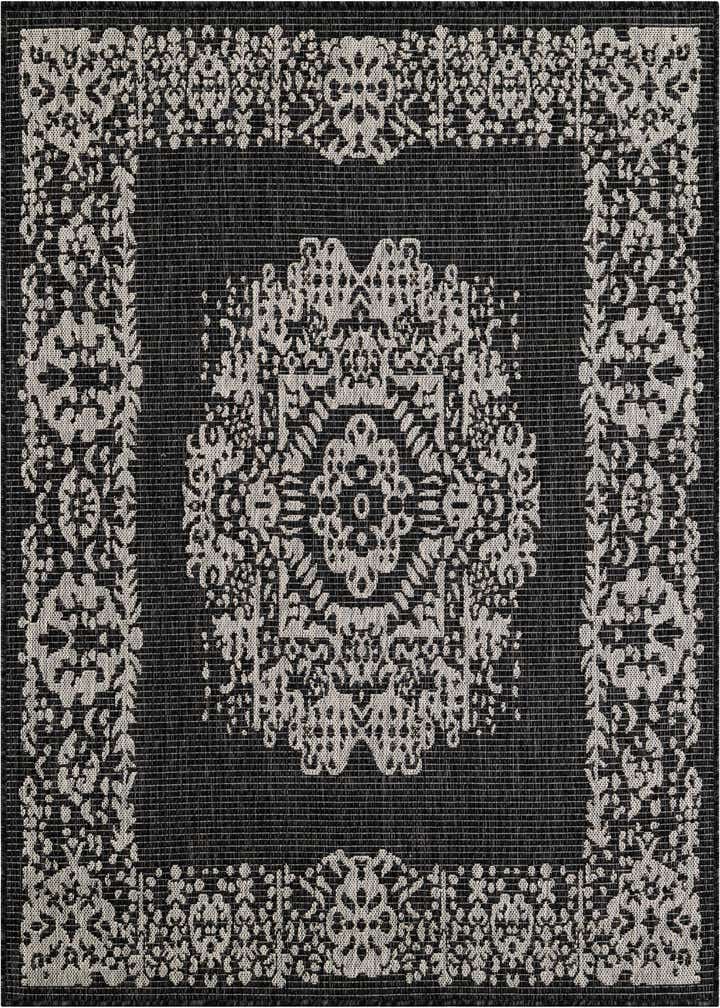 5' 3 x 5' 3 Easy-Clean Traditional Indoor / Outdoor Square Rug