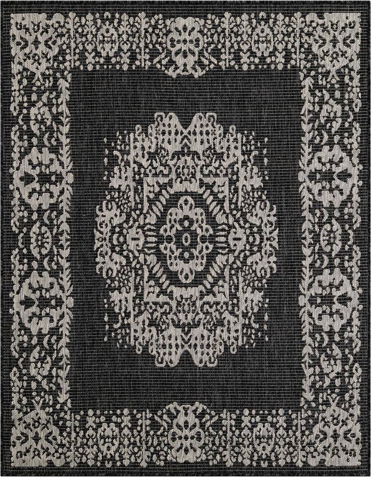 Detail image of 5' 3 x 5' 3 Easy-Clean Traditional Indoor / Outdoor Square Rug