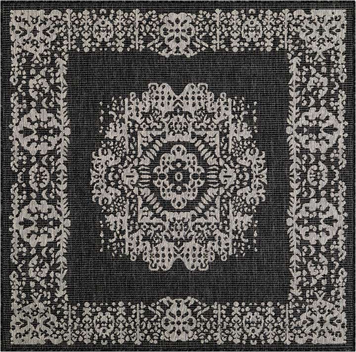 5' 3 x 5' 3 Easy-Clean Traditional Indoor / Outdoor Square Rug
