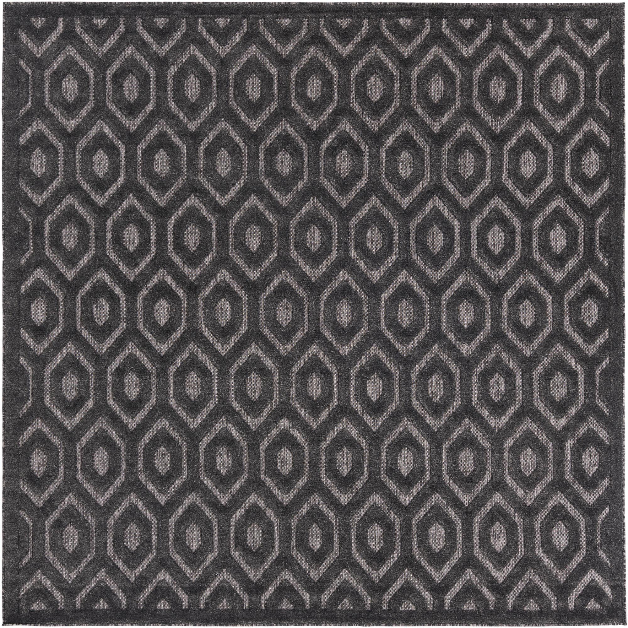 7' 10 x 7' 10 Easy-Clean Trellis Textured Indoor / Outdoor Square Rug