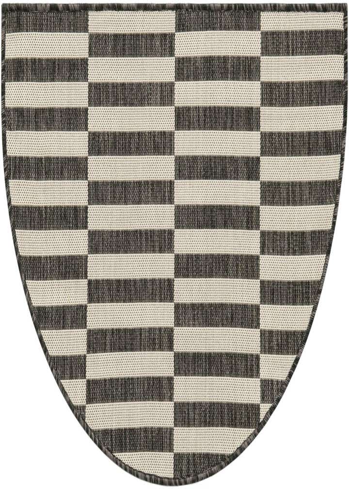 2' 2 x 3' 7 Easy-Clean Striped Indoor / Outdoor Hearth Rug