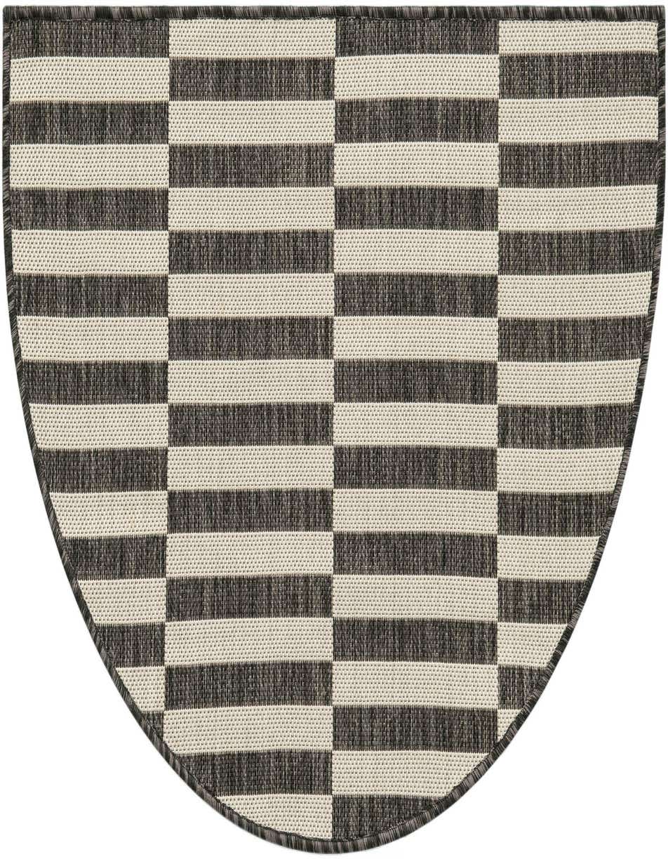 2' 2 x 3' 7 Easy-Clean Striped Indoor / Outdoor Hearth Rug