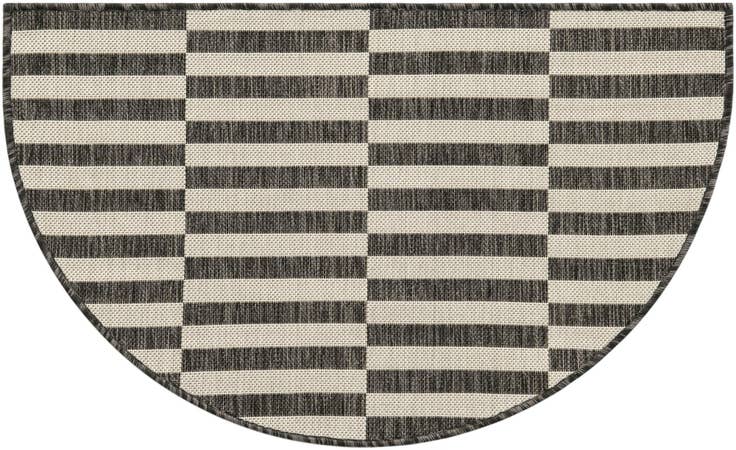 Detail image of 2' 2 x 3' 7 Easy-Clean Striped Indoor / Outdoor Hearth Rug